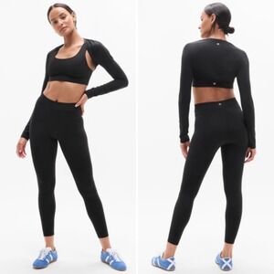 NWT Athleta Transcend Micro Waist Tight LARGE TALL L/T Black Yoga Soft Stretch